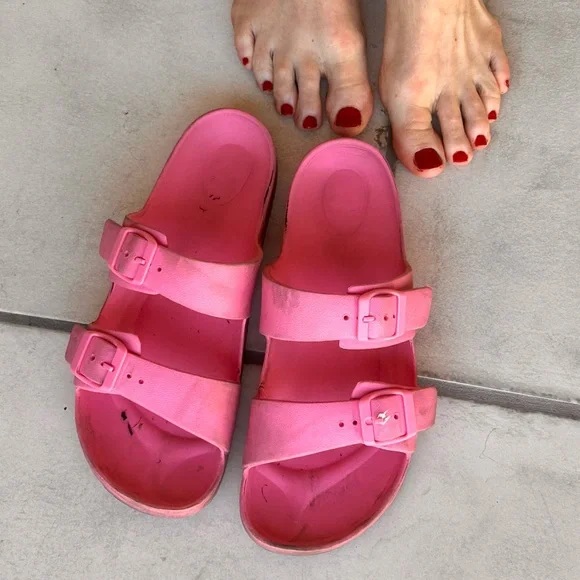 Pink Double Strap Sandals - Picture 5 of 9